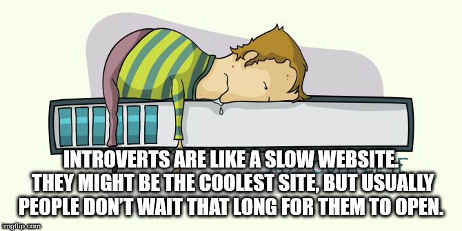slow download speed - Introverts Are A Slow Website They Might Be The Coolest Site, But Usually People Don'T Wait That Long For Them To Open. imgflip.com