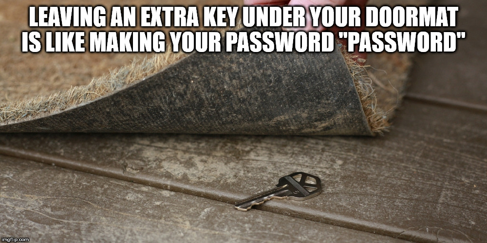 Leaving An Extra Key Under Your Doormat Is Making Your Password "Password" imgflip.com