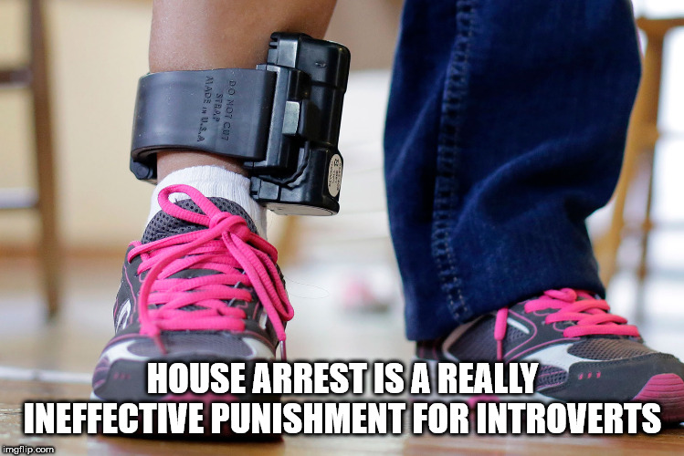 ankle monitors - Made In U.S.A Strap Do Not Cut House Arrest Is A Really Ineffective Punishment For Introverts imgflip.com