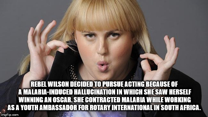 first day of school meme - Rebel Wilson Decided To Pursue Acting Because Of A MalariaInduced Hallucination In Which She Saw Herself Winning An Oscar. She Contracted Malaria While Working As A Youth Ambassador For Rotary International In South Africa. imgf