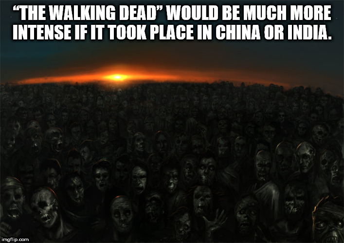 crowd - "The Walking Dead" Would Be Much More Intense If It Took Place In China Or India. imgflip.com
