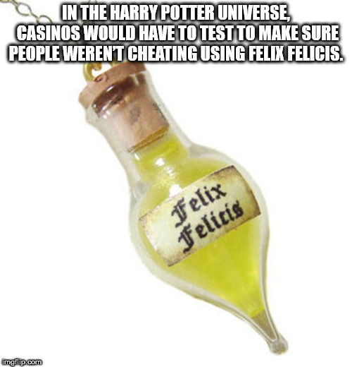 random funny - In The Harry Potter Universe Casinos Would Have To Test To Make Sure People Weren'T Cheating Using Felix Felicis. Felix felicis malip.com