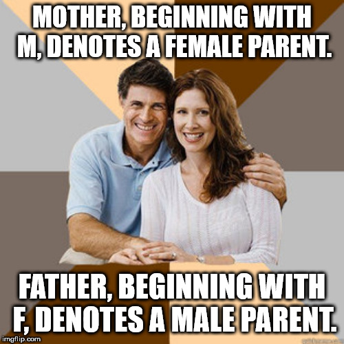 shower thought friendship - Mother, Beginning With M, Denotes A Female Parent. Father, Beginning With F, Denotes A Male Parent. imgflip.com