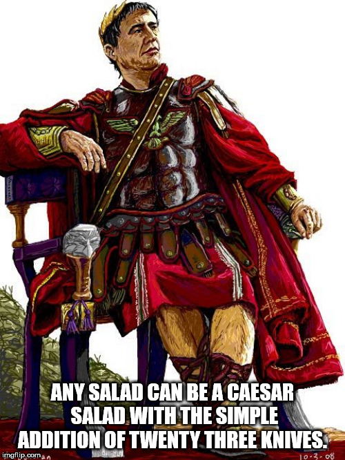 gaius iulius caesar - Lany Salad Can Be A Caesar Salad With The Simple Addition Of Twenty Three Knives. imgflip.com ,