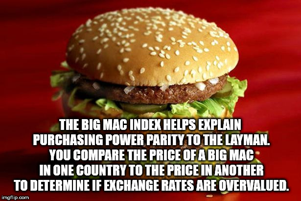 much is a big mac - The Big Mac Index Helps Explain Purchasing Power Parity To The Layman. You Compare The Price Of A Big Mac In One Country To The Price In Another To Determine If Exchange Rates Are Overvalued. imgflip.com