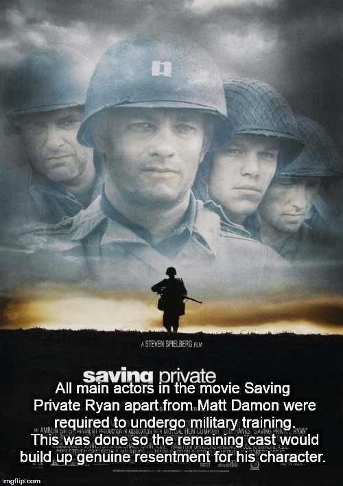 saving private ryan poster - Steven Spielberg Flm saving private All main actors in the movie Saving Private Ryan apart from Matt Damon were required to undergo military training, This was done so the remaining cast would build up genuine resentment for h