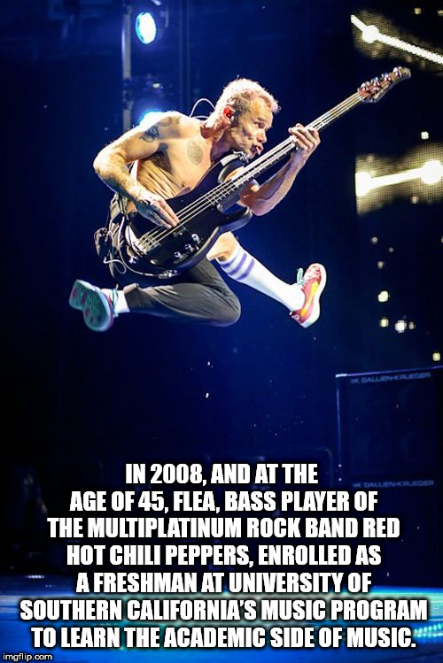 flea birthday - In 2008, And At The Age Of 45, Flea, Bass Player Of The Multiplatinum Rock Band Red Hot Chili Peppers, Enrolled As A Freshman At University Of Southern California'S Music Program To Learn The Academic Side Of Music. imgflip.com