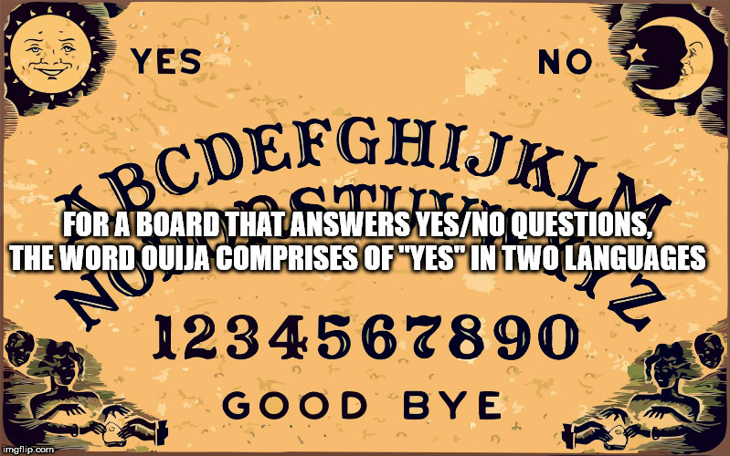 ouija board template - Yes Avon Cdefghijk For A Board That Answers YesNo Questions The Word Ouija Comprises Of "Yes" In Two Languages 1234567890 ra Good Bye imgflip.com