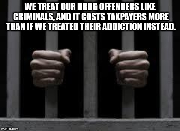 hand - We Treat Our Drug Offenders Criminals, And It Costs Taxpayers More Than If We Treated Their Addiction Instead. imgflip.com
