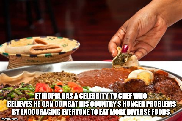 dish - Ethiopia Has A Celebrity Tv Chef Who Believes He Can Combat His Country'S Hunger Problems By Encouraging Everyone To Eat More Diverse Foods. imgflip.com