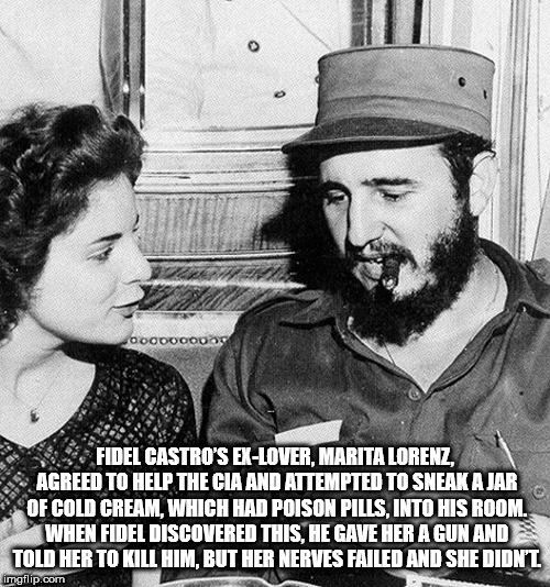 marita lorenz castro - OOooooooo Fidel Castro'S ExLover, Marita Lorenz, Agreed To Help The Cia And Attempted To Sneak Ajar Of Cold Cream, Which Had Poison Pills, Into His Room. When Fidel Discovered This, He Gave Her A Gun And Told Her To Kill Him, But He