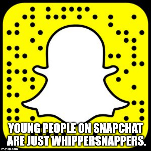 Shower Thoughts - snapchat logo - Young People On Snapchat Are Just Whippersnappers. imgflip.com