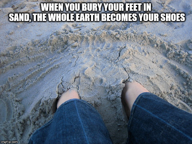 Shower Thoughts - louvre, mona lisa - When You Bury Your Feet In Sand, The Whole Earth Becomes Your Shoes imgflip.com