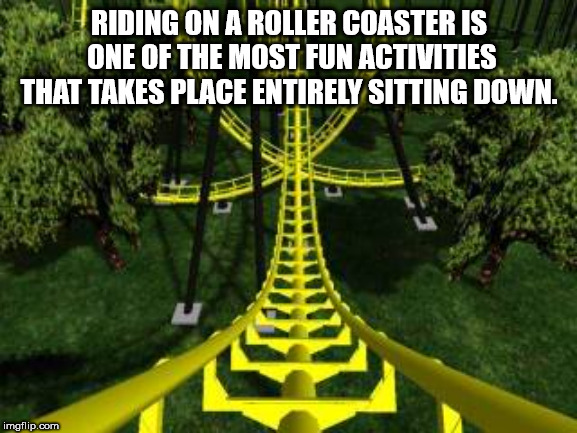 Shower Thoughts - roller coasters roblox - Riding On A Roller Coaster Is One Of The Most Fun Activities That Takes Place Entirely Sitting Down. imgflip.com
