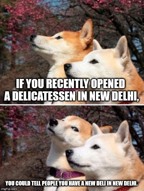 Shower Thoughts - getting tired of your shit carl - If You Recently Opened A Delicatessen In New Delhi, You Could Tell People You Have A New Deli In New Delhi. imgflip.com
