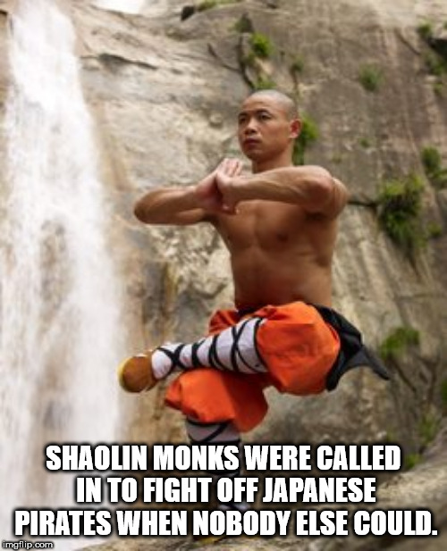 shaolin monks - Shaolin Monks Were Called In To Fight Off Japanese Pirates When Nobody Else Could. imgflip.com