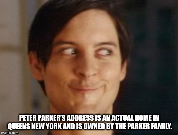 me meme - Peter Parker'S Address Is An Actual Home In Queens New York And Is Owned By The Parker Family. imgflip.com