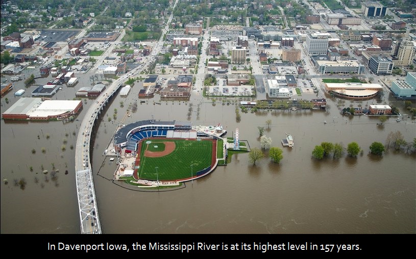 Davenport - Te a In Davenport lowa, the Mississippi River is at its highest level in 157 years,