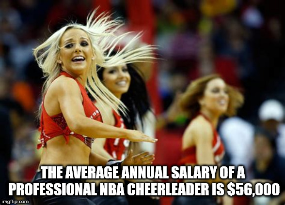 fun facts - postagens para facebook - The Average Annual Salary Of A Professional Nba Cheerleader Is $56,000 imgflip.com