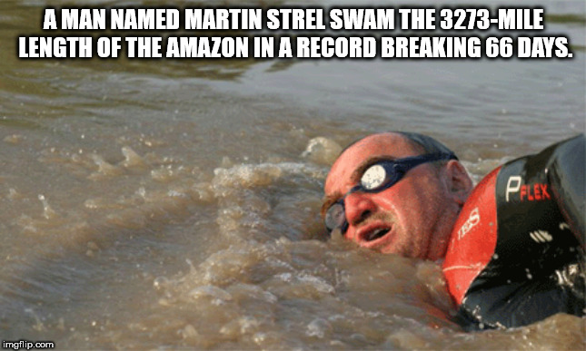 A Man Named Martin Strel Swam The 3273Mile Length Of The Amazoniin Arecord Breaking 66 Days. imgflip.com