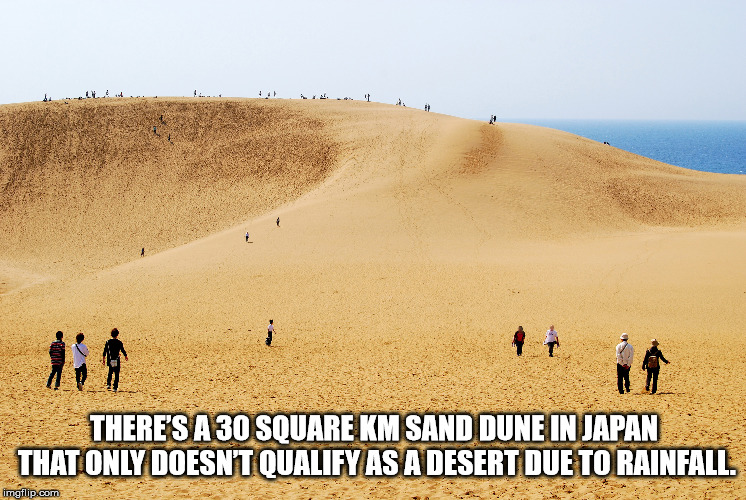 singing sand - There'S A 30 Square Km Sand Dune In Japan That Only Doesnt Qualify As A Desert Due To Rainfall. imgflip.com