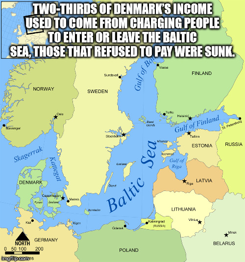 baltic sea map - TwoThirds Of Denmark'S Income Used To Come From Charging People To Enter Or Leave The Baltic Sea, Those That Refused To Pay Were Sunk. Gulf of Bd Finland Norway Sweden dir Gulf of Finland Stockholm Talin Sea, Estonia Russia Skagerrak Katt