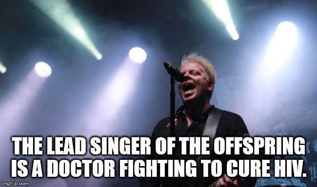 music artist - The Lead Singer Of The Offspring Is A Doctor Fighting To Cure Hiv. imgflip.com