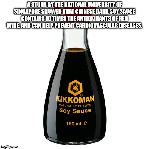 kikkoman soy sauce - A Study By The National University Of Singapore Showed That Chinese Dark Soy Sauce Contains 10 Times The Antioxidants Of Red Wine And Can Help Prevent Cardiovascular Diseases. Kikkoman Naturally Brewed Soy Sauce 150 ml e mollip.com