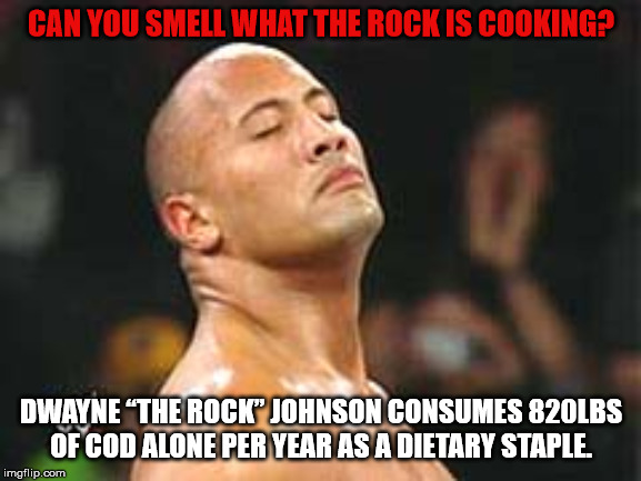 photo caption - Can You Smell What The Rock Is Cooking? Dwayne The Rock" Johnson Consumes 820LBS Of Con Alone Per Year As A Dietary Staple. imgflip.com