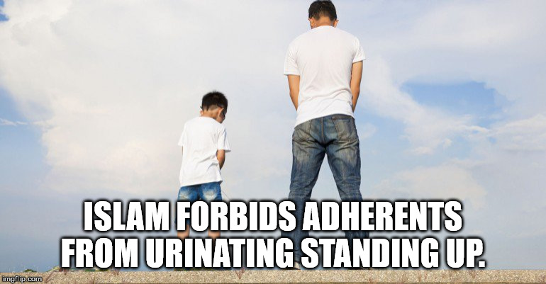 male - Islam Forbids Adherents From Urinating Standing Up. imgflip.com