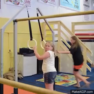 little girl fails at gymnastics gif - 1.15 MakeAGIF.com