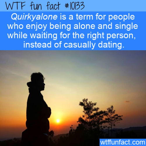 sky - Wtf fun fact Quirkyalone is a term for people who enjoy being alone and single while waiting for the right person, instead of casually dating. wtffunfact.com