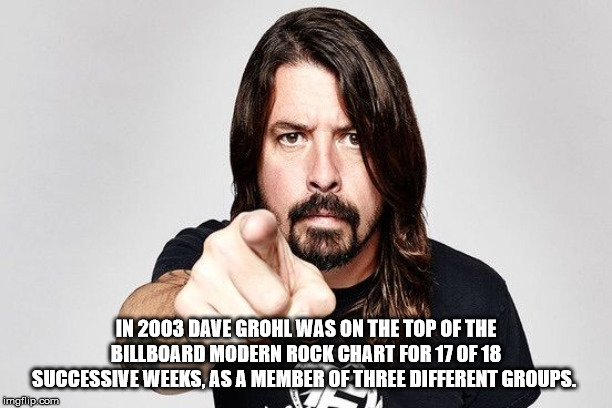 dave grohl xmas - In 2003 Dave Grohl Was On The Top Of The Billboard Modern Rock Chart For 17 Of 18 Successive Weeks. As A Member Of Three Different Groups. imgflip.com Ts