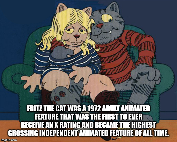 fritz the cat movie - Fritz The Cat Was A 1972 Adult Animated Feature That Was The First To Ever Receive Anx Rating And Became The Highest Grossing Independent Animated Feature Of All Time. imgflip.com