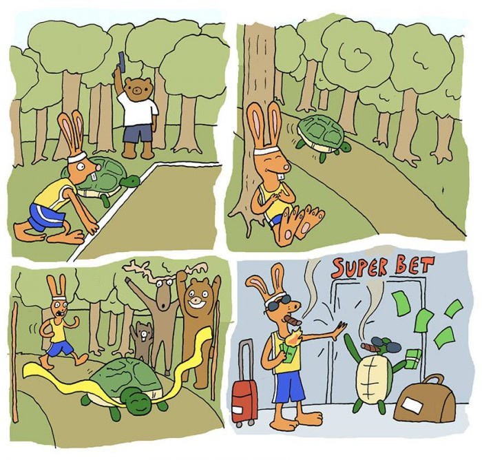 hare and tortoise comic strip - Super Bet In