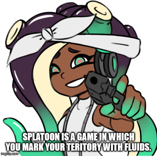 splatoon marina holding a gun - Splatoon Is A Game In Which You Mark Your Teritory With Fluids. mail.com