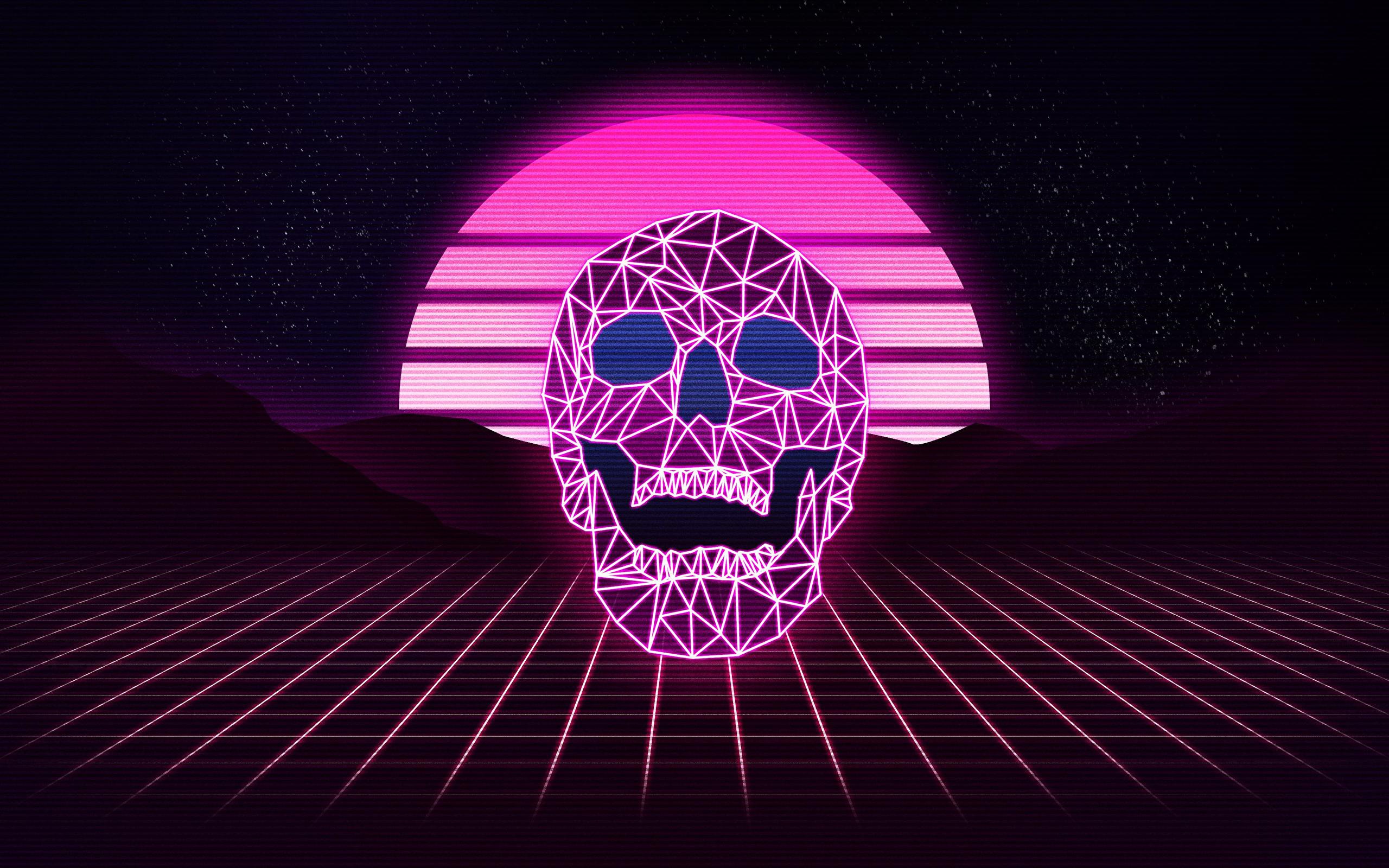 vaporwave skull - www