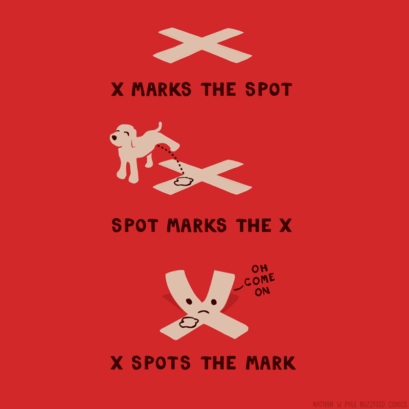 x marks the spot spot marks the x - X Marks The Spot Spot Marks The X Oh Come On X Spots The Mark Nathan W Pyle Buzzfeed Comics