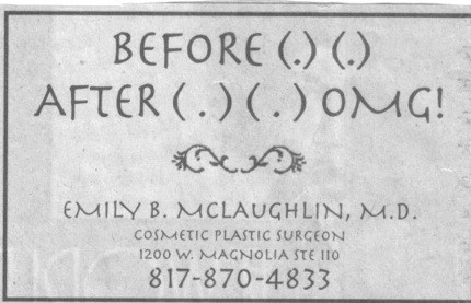 headstone - Before . . After . . Omg! Emily B. Mclaughlin, M.D. Cosmetic Plastic Surgeon 1200 W. Magnolia Ste 110 8178704833