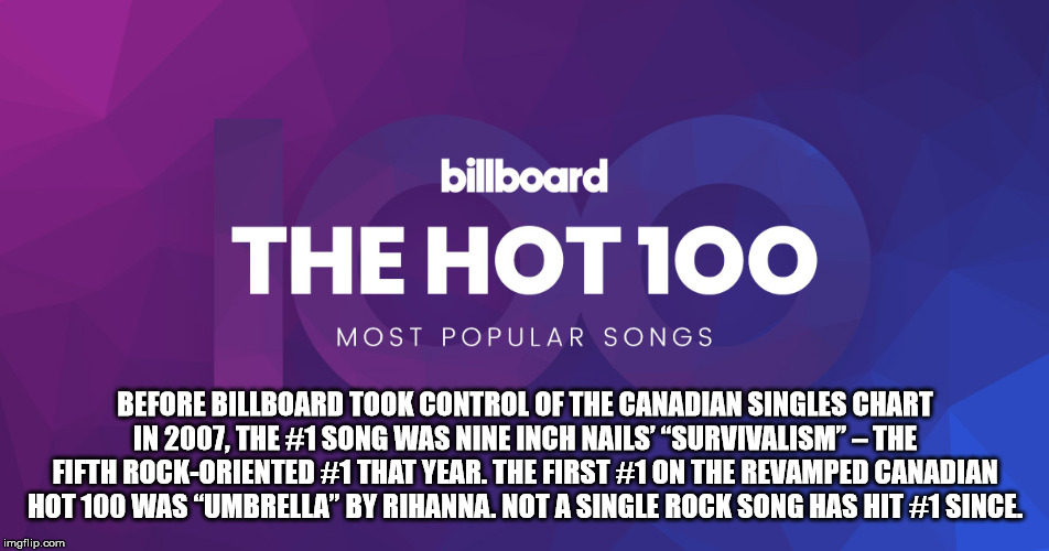 2015 billboard music awards - billboard The Hot 100 Most Popular Songs Before Billboard Took Control Of The Canadian Singles Chart In 2007, The Song Was Nine Inch Nails' "Survivalism The Fifth RockOriented That Year. The First On The Revamped Canadian Hot