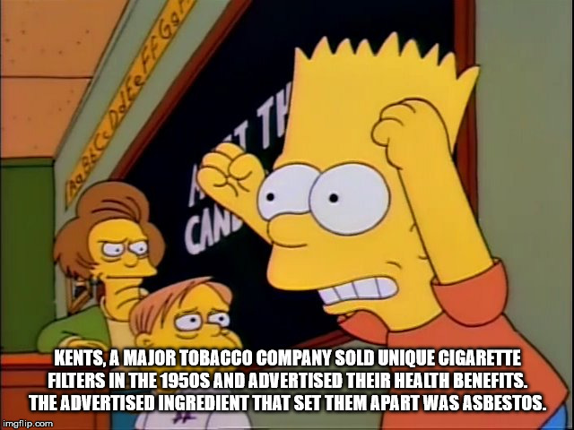 we demand more asbestos - Kents, A Major Tobacco Company Sold Unique Cigarette Filters In The 1950S And Advertised Their Health Benefits. The Advertised Ingredient That Set Them Apart Was Asbestos. imgflip.com