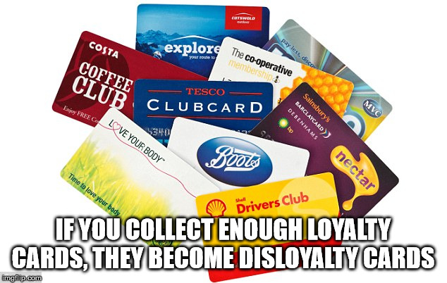 boots - pay less, disco Costa Coffee explore The cooperative membershi Club Tesco Clubcard Mvc Enjoy Free C Love Love Your Body 340 Debenhams Barclaycard Sainsbury's s Time to love your body nectar U Drivers Club If You Collect Enough Loyalty Cards, They 