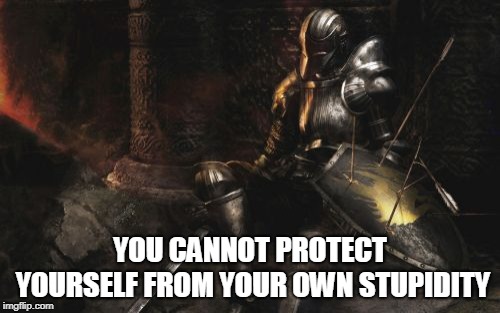 pc game - You Cannot Protect Yourself From Your Own Stupidity imgflip.com