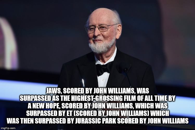 keith frank - Jaws, Scored By John Williams, Was Surpassed As The HighestGrossing Film Of All Time By A New Hope, Scored By John Williams, Which Was Surpassed By Et Scored By John Williams Which Was Then Surpassed By Jurassic Park Scored By John Williams 