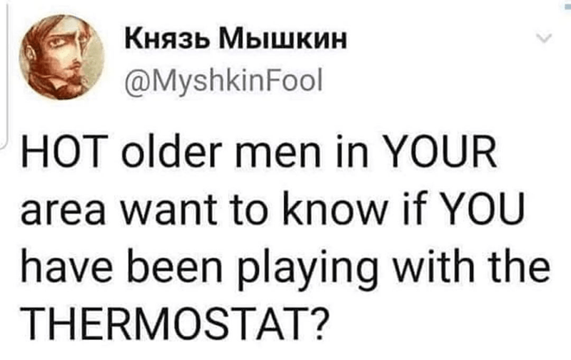 Hot older men in Your area want to know if You have been playing with the Thermostat?