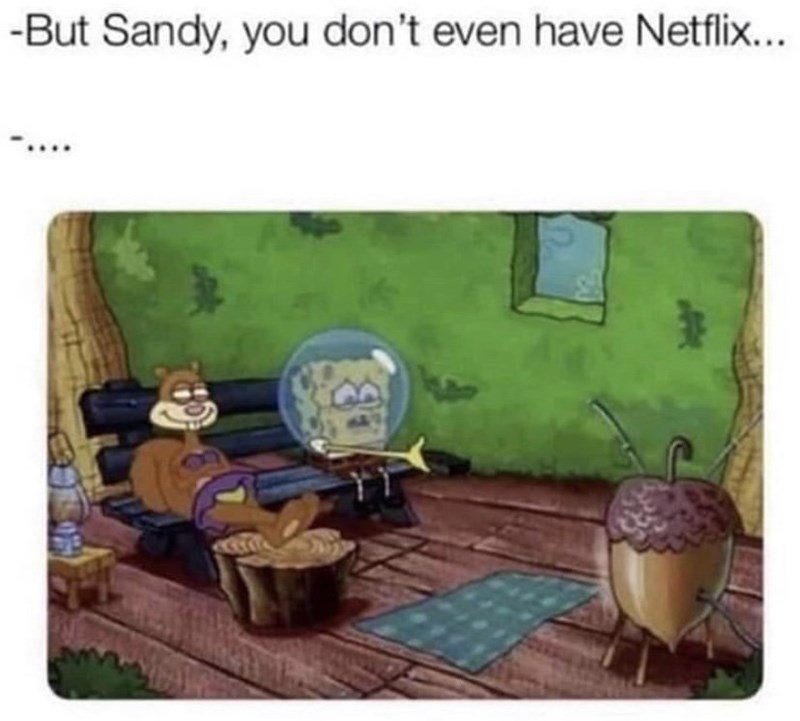 but sandy you dont even have netflix - But Sandy, you don't even have Netflix...