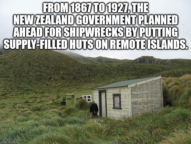 apna group - From 1867 To 1927, The New Zealand Government Planned Ahead For Shipwrecks By Putting SupplyFilled Huts On Remote Islands. imgflip.com