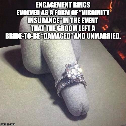 2 10 would not bang - Engagement Rings Evolved As A Form Of 'Virginity Insurance In The Event That The Groom Left A BrideToBe Damaged" And Unmarried. Imgflip.com