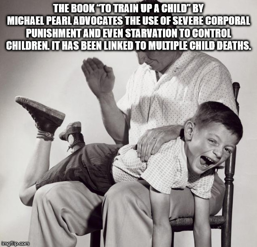 spanking kid - The Book To Train Up A Child" By Michael Pearl Advocates The Use Of Severe Corporal Punishment And Even Starvation To Control Children. It Has Been Linked To Multiple Child Deaths. imgflip.com