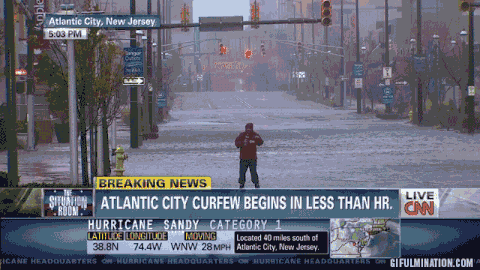 hurricane dancing gif - supple $ Atlantic City, New Jersey Breaking News Atlantic City Curfew Begins In Less Than Hr. Hurricane Sandy Category 1 Lancelottide Mmng Located 00miles south of 38.8N 74.4W Wnw 28 Mph Atlantic City, New Jersey Became Headquarter